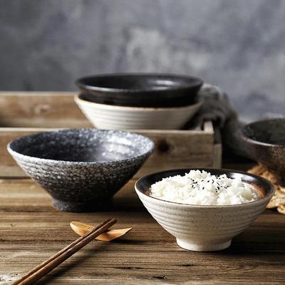 5,5" Japanische Lack-Keramikschale - Kleine Suppen-/Reisschale für kreatives Essen