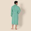 Amazon Essentials Men's Lightweight Waffle Fabric Bathrobe, Teal Blue, Sizes S-M