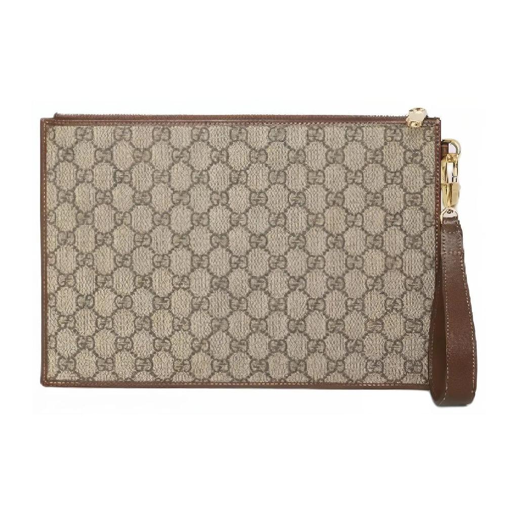 GUCCI Interlocking Canvas Leather Clutch Men's Ebony (Unisex) Clutches 672953 92TCG 8563