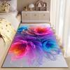 Vivid Neon Flower Pattern Carpet Suitable As a Non-slip Mat for the Living Room or Bedroom Sofa