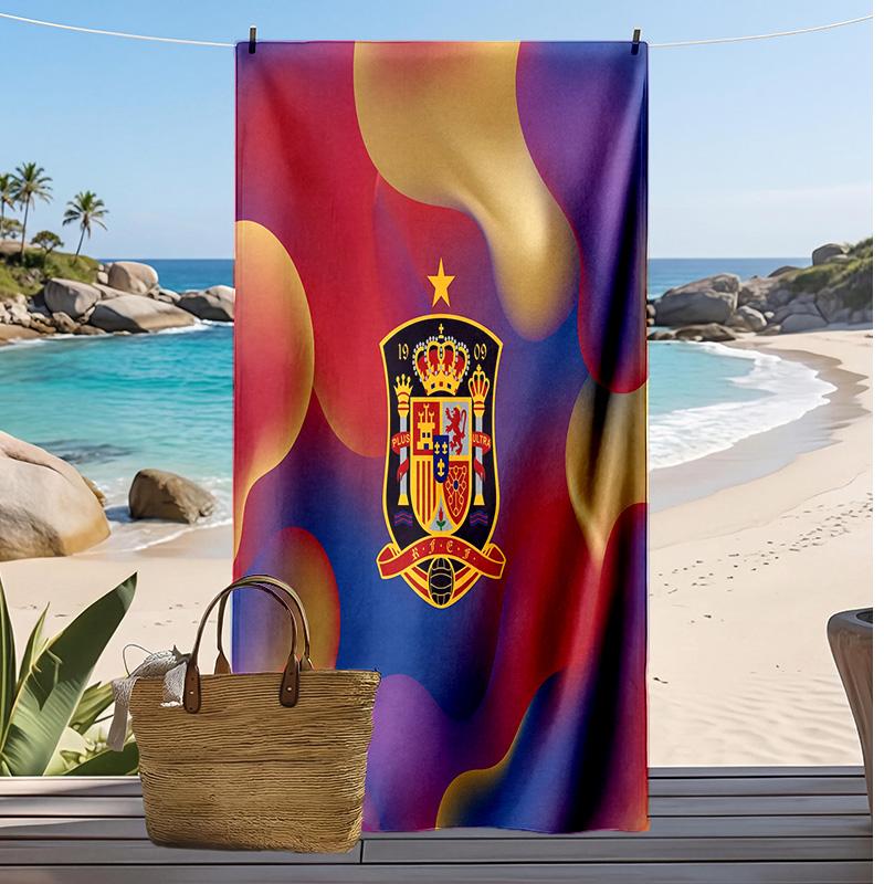 Asciugamano da Spiaggia Stampa Calcio Spagna Asciugatura Rapida Super Assorbente Morbido Asciugamano da Bagno per Nuoto Spiaggia Viaggio Souvenir Regalo