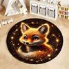 Free Shipping! Cozy Fox Design Carpet for Kids' Room Decor Round Carpet for Home Sofa Bedroom, Gift