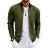 Men's Spring-autumn Lightweight Retro Simple Flight Stand-up Collar Jacket Baseball Shirt Jacket Cardigan