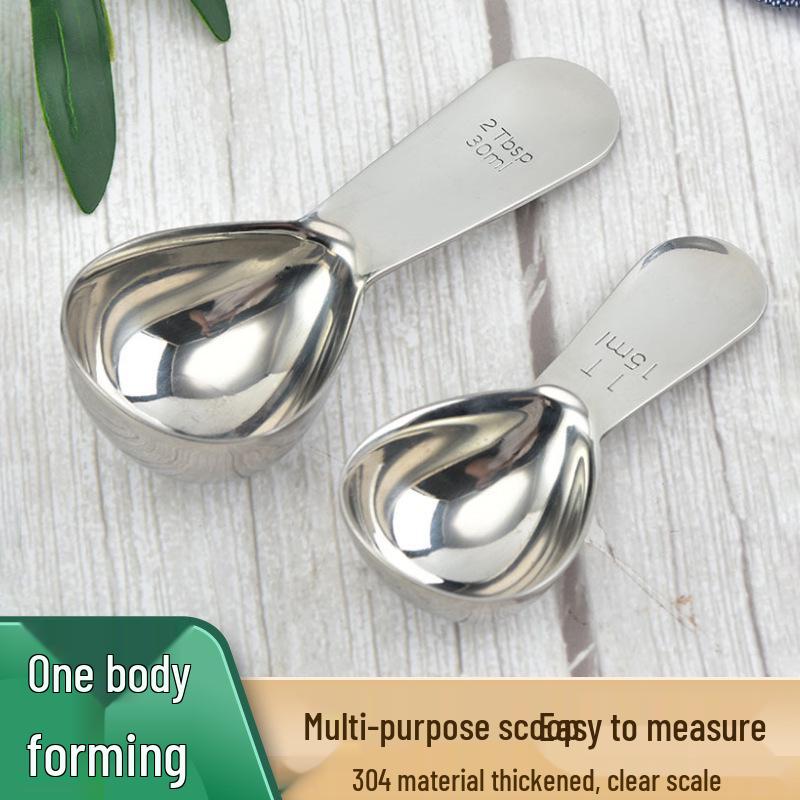 304 Stainless Steel Measuring Spoon Set - Coffee, Milk Powder, Seasoning Spoons with Scale 15ml