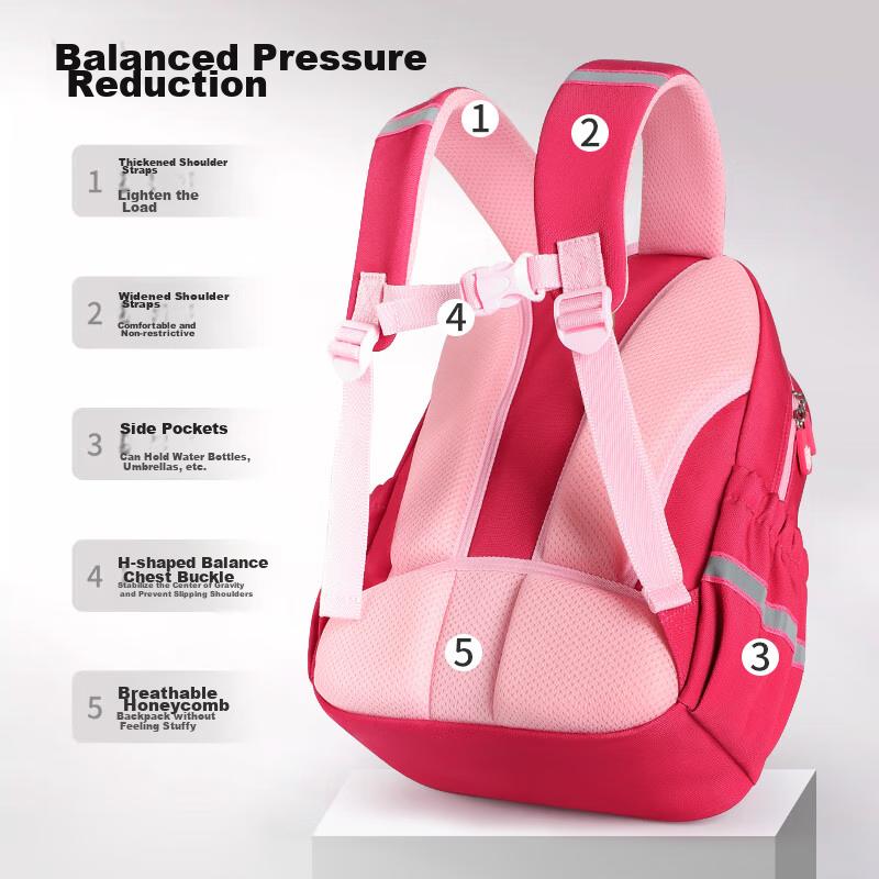 Disney Children's Backpack for Kindergarten Girls And First/second Grade Students, Strawberry Bear
