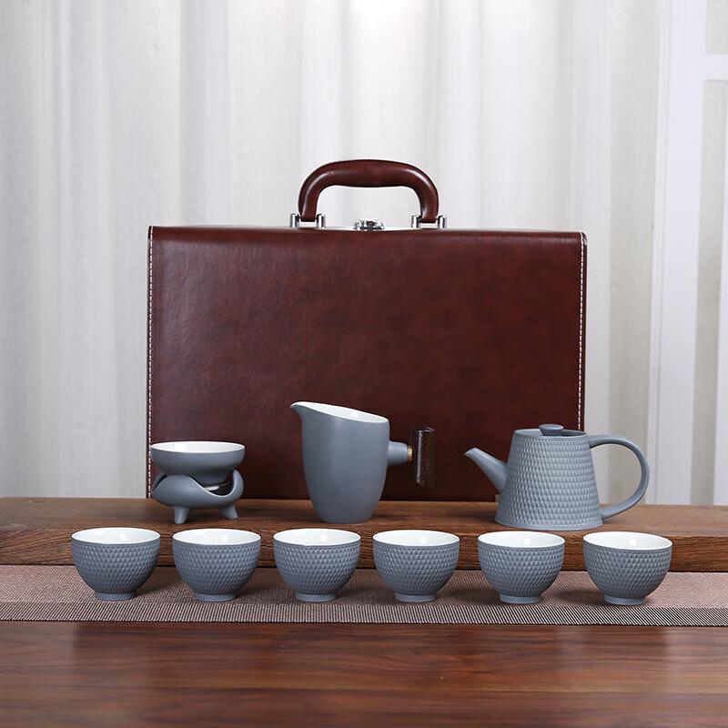 Chaxun Stone Glaze Black Pottery Tea Set