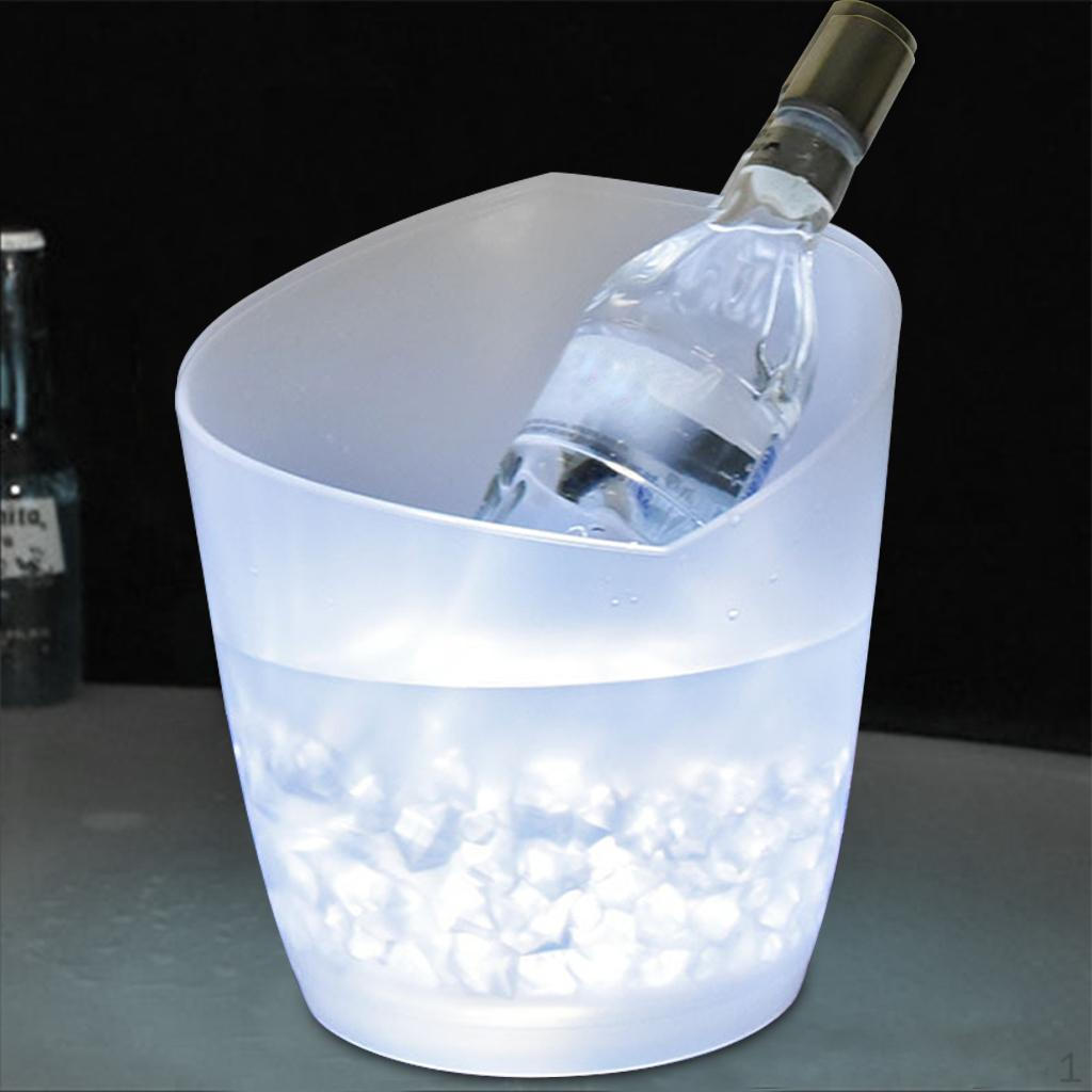 Colour Changing LED Champagne Ice Bucket Drinks White