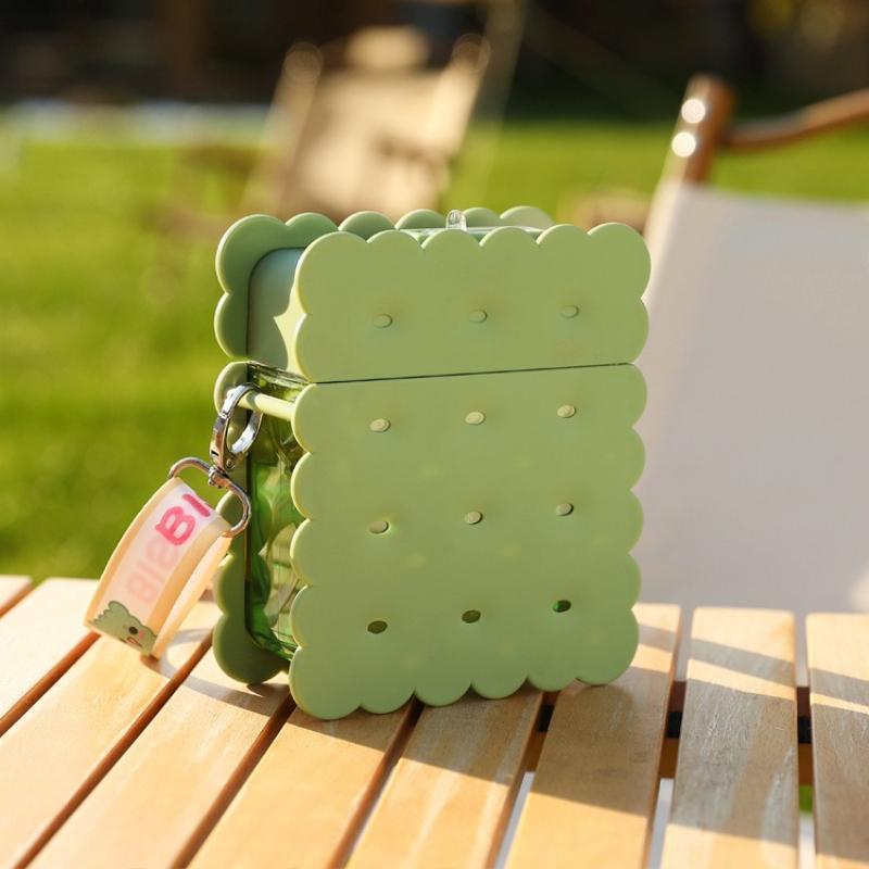 

Biscuit Shaped Plastic Water Bottle with Straw Kawaii Children Leakproof Drinking Bottles Gym Travel Outdoor Sports Kettle 380ml
