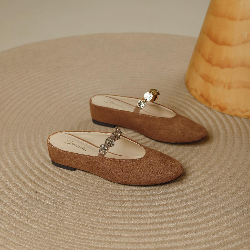 French retro bag head sandals women's outer wear 2025 new summer casual comfortable not tired feet increase half slippers