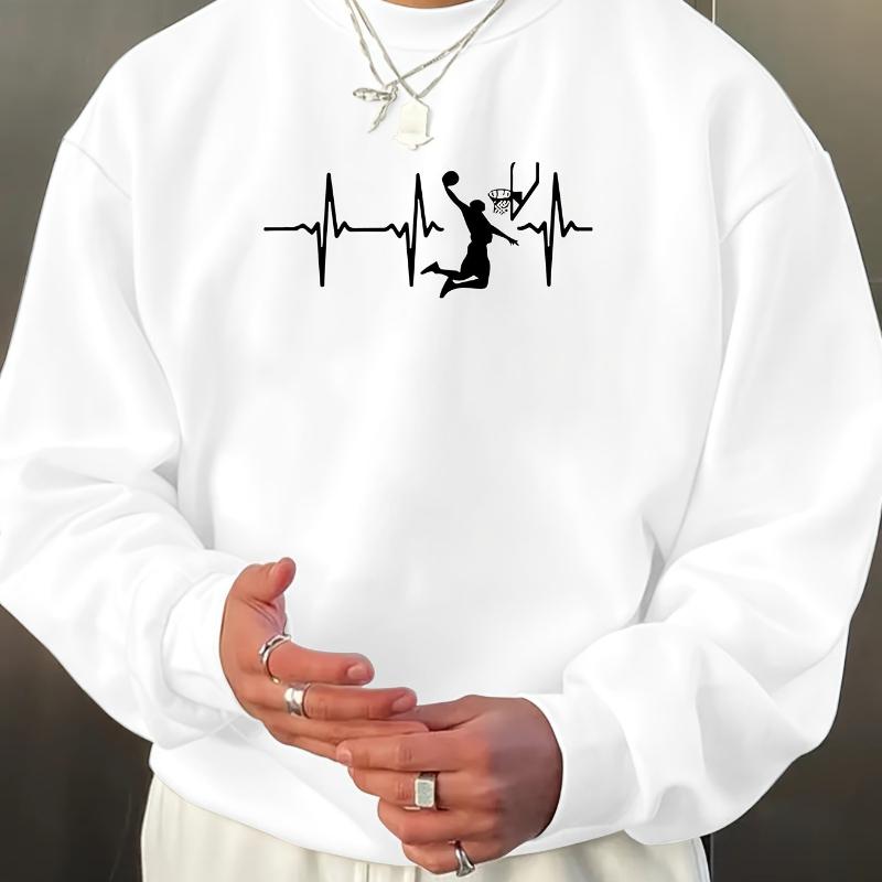 Suitable for Dates & Office Casual, Men's Slim Fit Crew Neck Sweatshirt