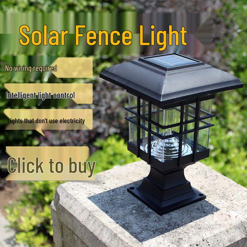 Solar European-Style Outdoor Courtyard Post Light