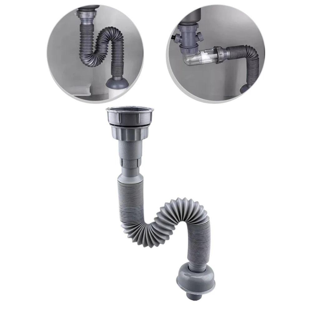 1 Set PVC Kitchen Sink Drain Pipe Replacement Drain Pipe Accessories  for 32/45/56mm Interface