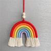 BeHandwovens Cotton Rope Rainbow Tassels Wall Car Pendants Rainbow Wall Hangings Holiday Decorations