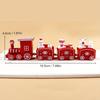Christmas Mini Train With Snowman Bear Figurines Snowflake Patterns For Holiday Table Decor Xmas Gifts