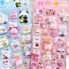 Cute 3D Stickers Cute Adhesive Toys Small Bunny Soft Bubble Stickers for Kids Adults Notebook Scrapbook Pencil Case Tablet Water