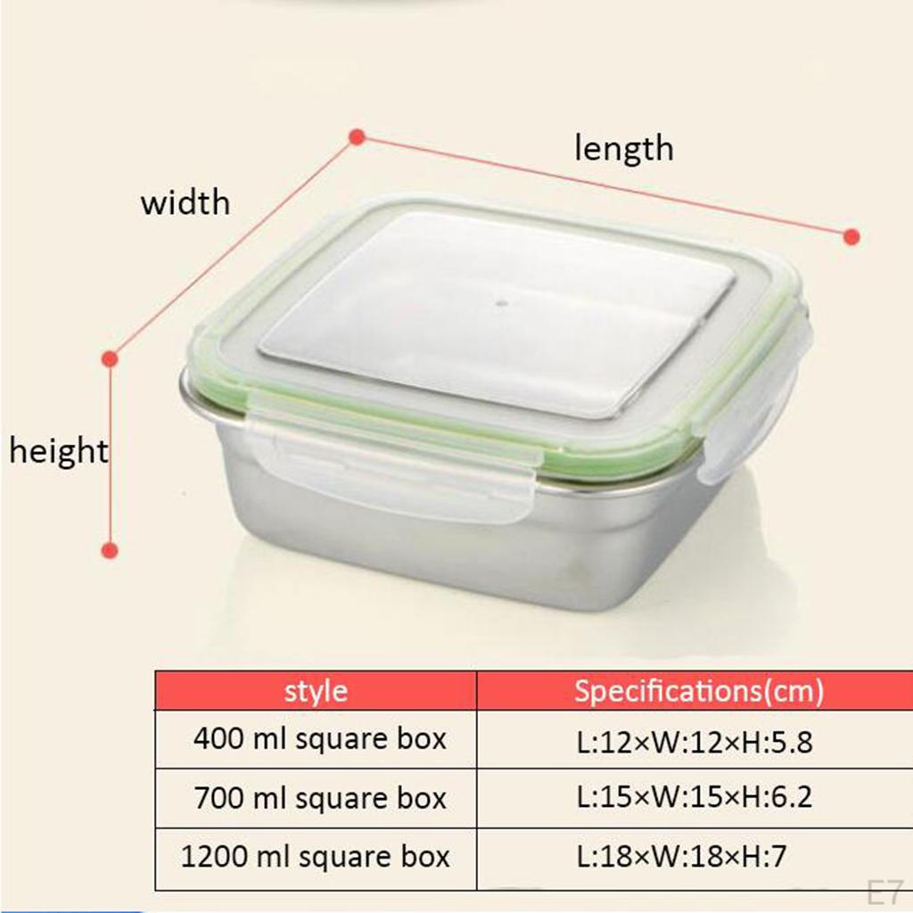 Stainless Steel Bento Case Microwave Food Crisper School, Warm or Cool At College, University,