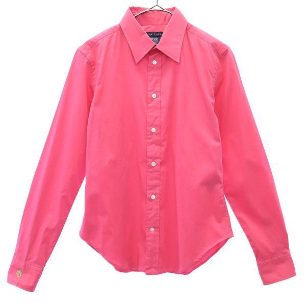 RALPH LAUREN embroidery Long sleeve shirt 9 pink Women Used