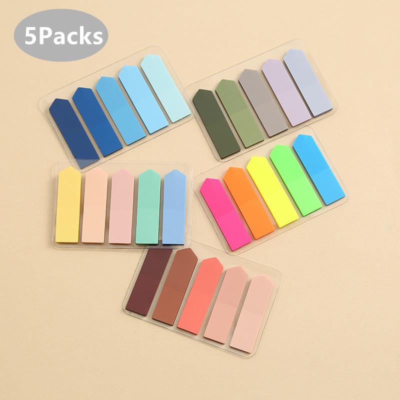 

5Packs/Set Transparent Sticky Notes Self-Adhesive BookMarkers Annotation Reading Book Clear Tab Kawaii Cute Stationery