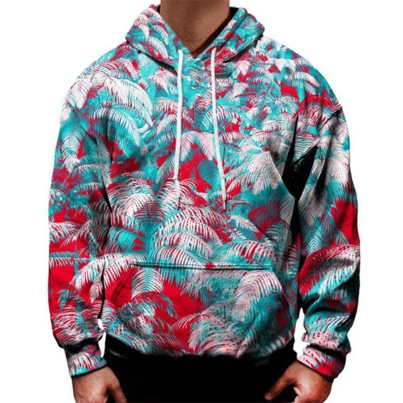 Multi Color Plants Leaf Hoodie Men 3D Printed Flower Sweatshirt Women Long Sleeve Hoodies Tops Casual Street Oversized Pullovers