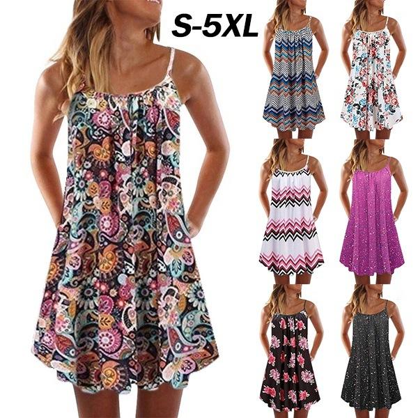 Loose Casual Spaghetti Strap Dress Plus 