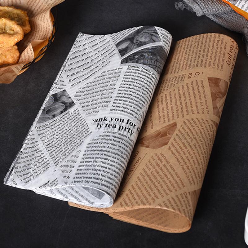 Food Grade Oil-Proof Deli Paper - Newspaper Print