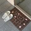 VIKAMA plaid starry bear bathroom mat, anti slip quick drying foot mat, atmospheric feeling, bathroom decoration