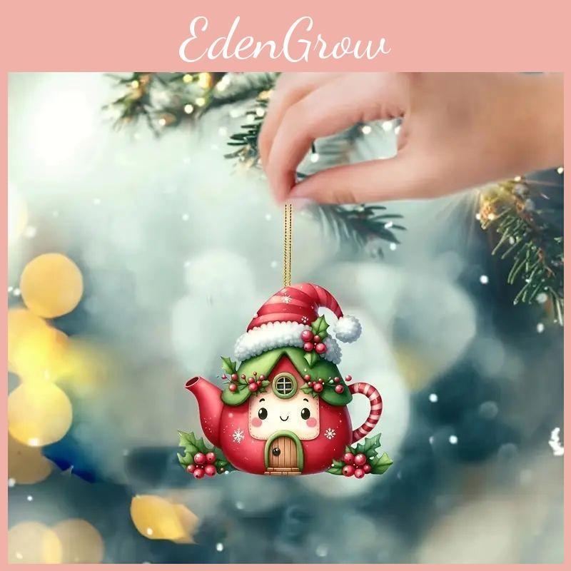 Kettle Cute Cartoon Pattern Acrylic Pendant For Christmas And Car Decoration