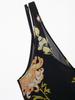 2025 Spring/Summer Women's Slim Fit Backless Floral V-Neck Sleeveless Dress