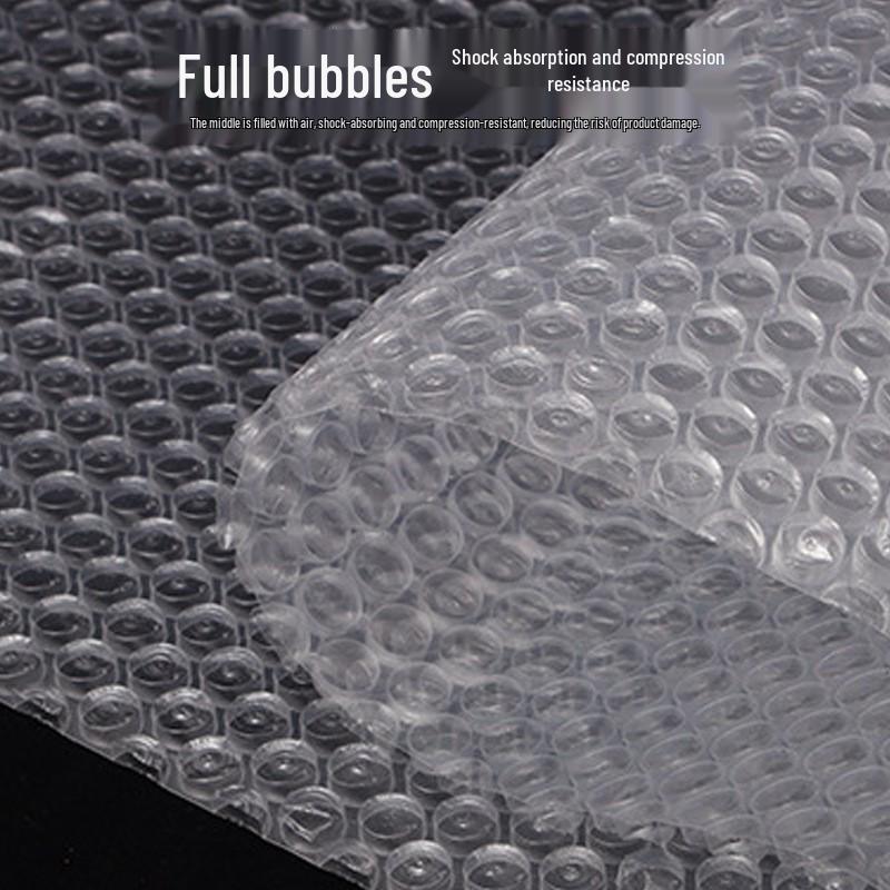 Double-Layer Bubble Wrap Roll - Thick, Shockproof, Clear Foam Film for Packaging