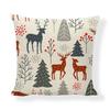 Red Series Santa Claus Pattern Throw Pillow Cover with Short Plush Print for Living Room Sofa Decoration Cushion Cover