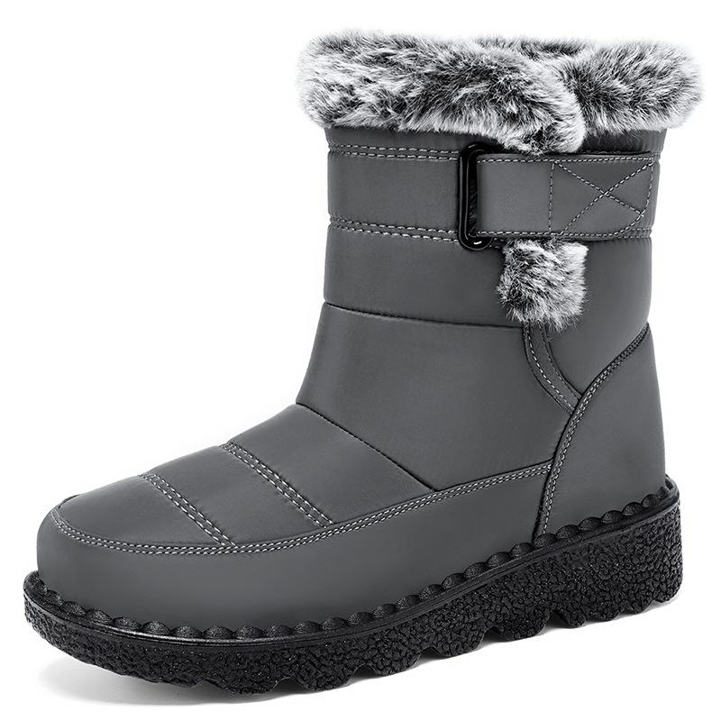 Snow boots women's winter    large-size women's boots polyurethane piled thickened cotton boots high-top thick-soled cotton shoes