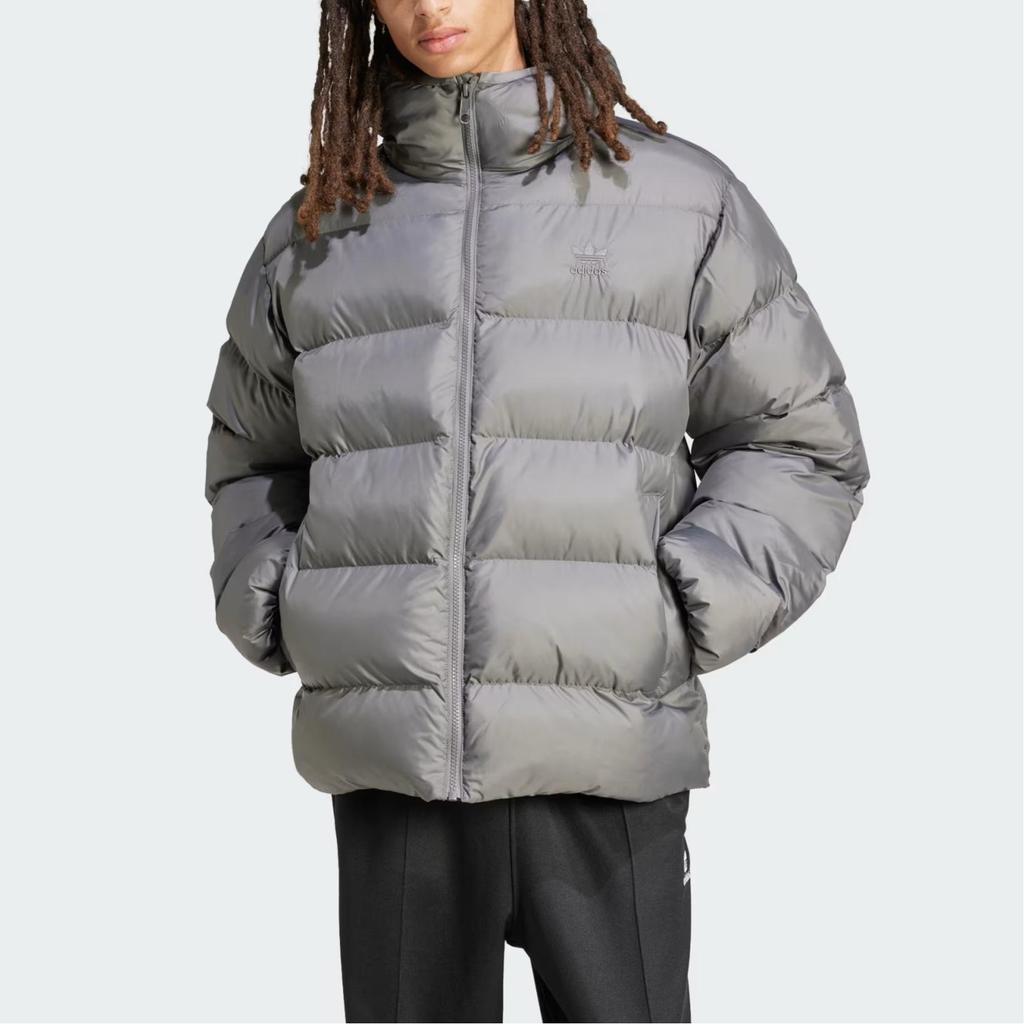 adidas Originals Tonal Hooded Puffer Jacket Men Grey Four IY3398