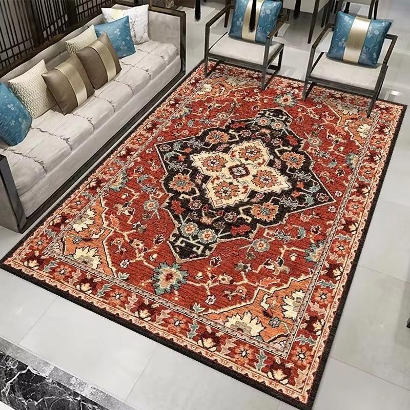 American Style Blue Persia Carpet Living Room Decoration Sofa Table Area Rugs Easy Clean Bedroom Cloakroom Floor Mat Non-slip