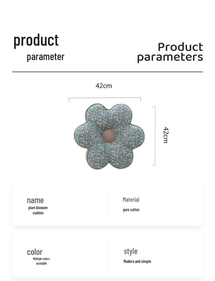 Korejský polštářek s květinami švestky: Celobavlníkový polštářek na zdřímnutí do kanceláře a ložnice
