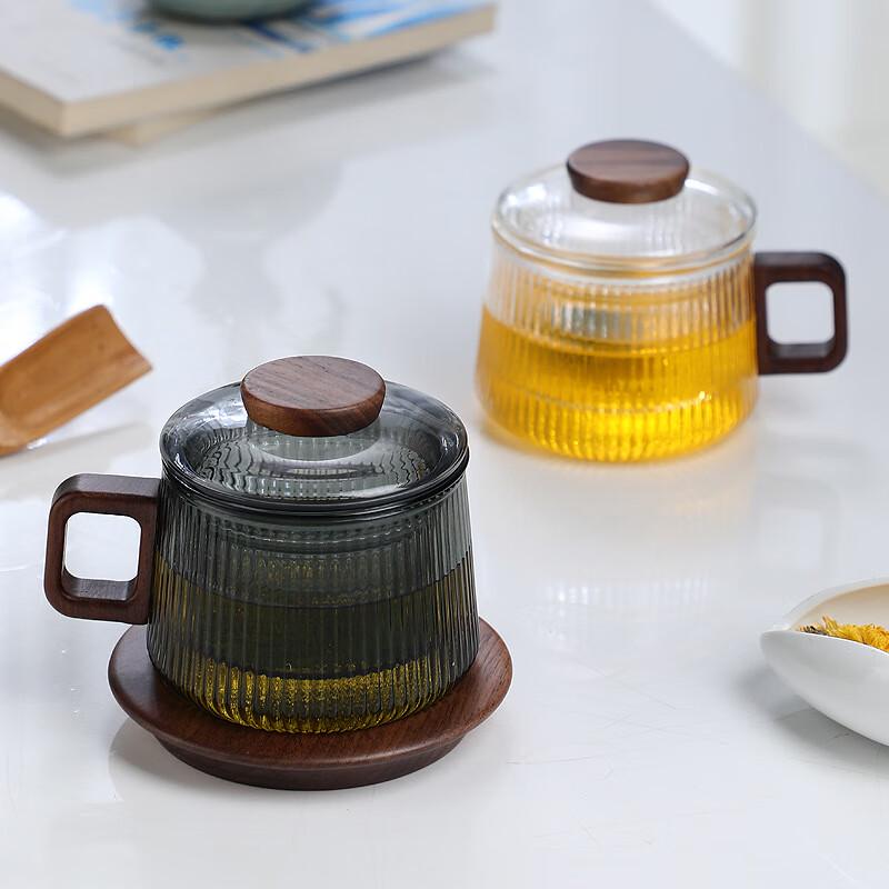 Wutuo Heat-Resistant Glass Tea Cup with Filter & Lid