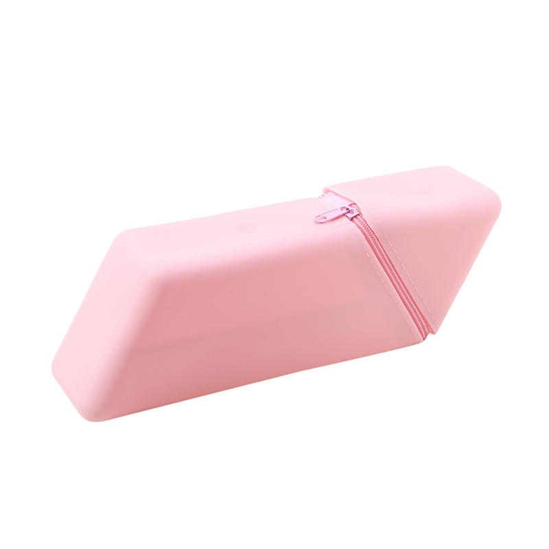 

Large Capacity Travel Silicone Makeup Brush Holder Bag Zipper Cosmetic Organizer Case For Brushes Lipstick Or Tools розовый