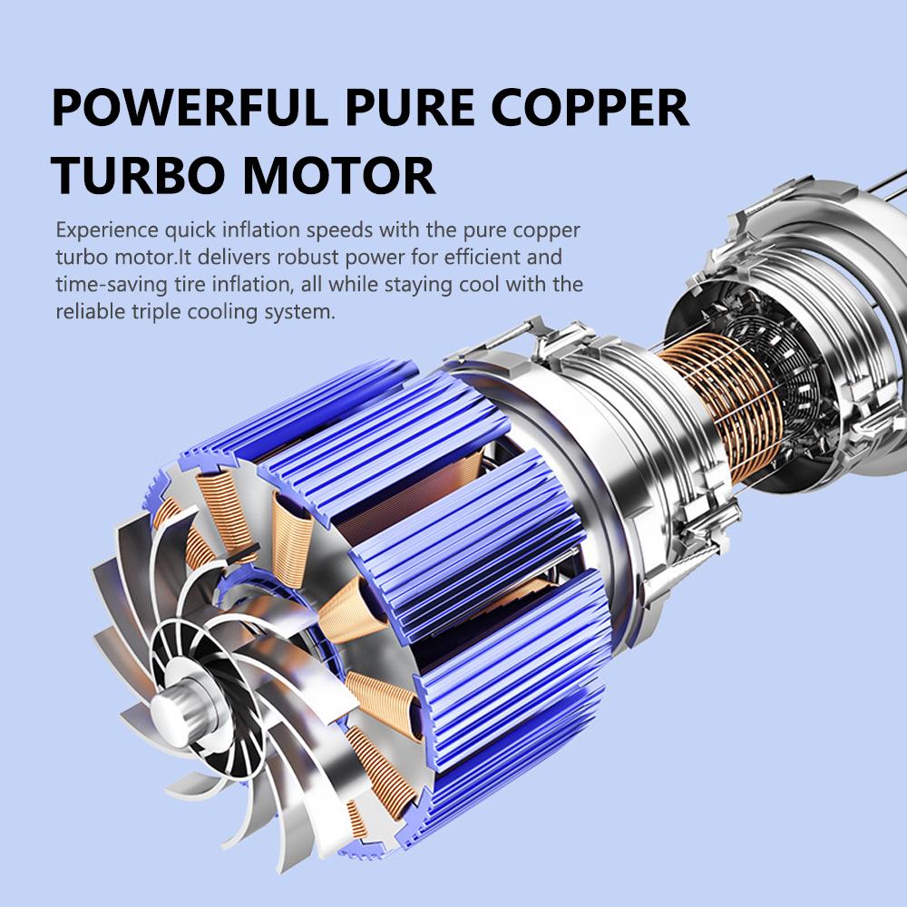 Wireless Car Air Pump Portable Air Compressor Multifunctional Electric Tire Inflator Support