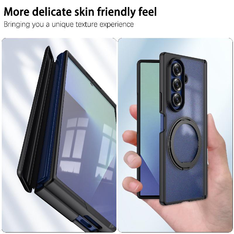 Minimalist 360° Rotating Drop-Proof Case for Samsung Z Fold7: Anti-Scratch PC Hard Cover