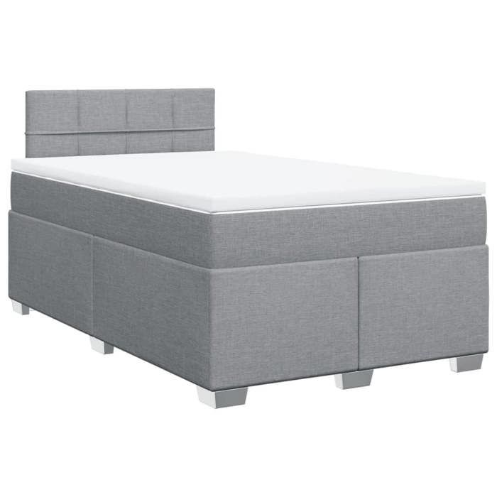 Maison Exclusive - Sommier à lattes de lit avec matelas Gris clair 120x200cm Tissu
