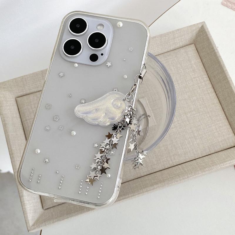 1 Stück Niedliche Engelsflügel Sternkette Handy-Anhänger Schlüsselanhänger Y2K Rucksackanhänger Taschen-Hängeornament Mädchengeschenk