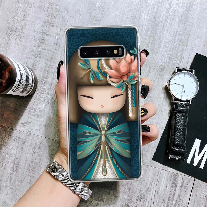Kokeshi Doll Kimono Girl Phone Case For Samsung Galaxy S26 S25 Edge S24 S23 FE S22 Ultra S21 Plus S20 + Fundas Cover Coque Galax