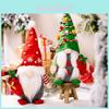 Festive Red Green Christmas Hat With Snowflake Pearl Doll Gnome Plush Decoration