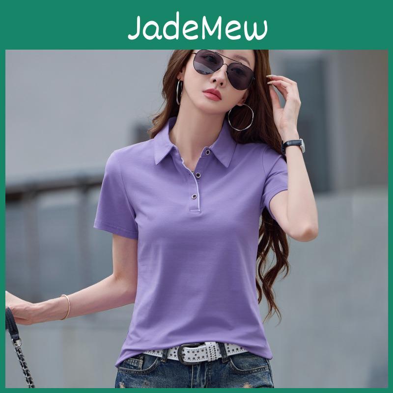 New Tshirt Cotton Pure Halfsleeved For Ladies With Collars Summer Sportswear Casual Lapel Shortsleeved Top