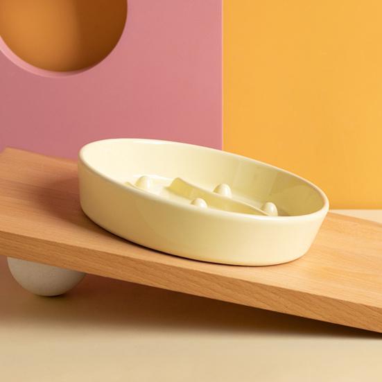 Pet Slow Feeder Bowl Dog Bowl Ceramic Anti-vomiting Non-Slip