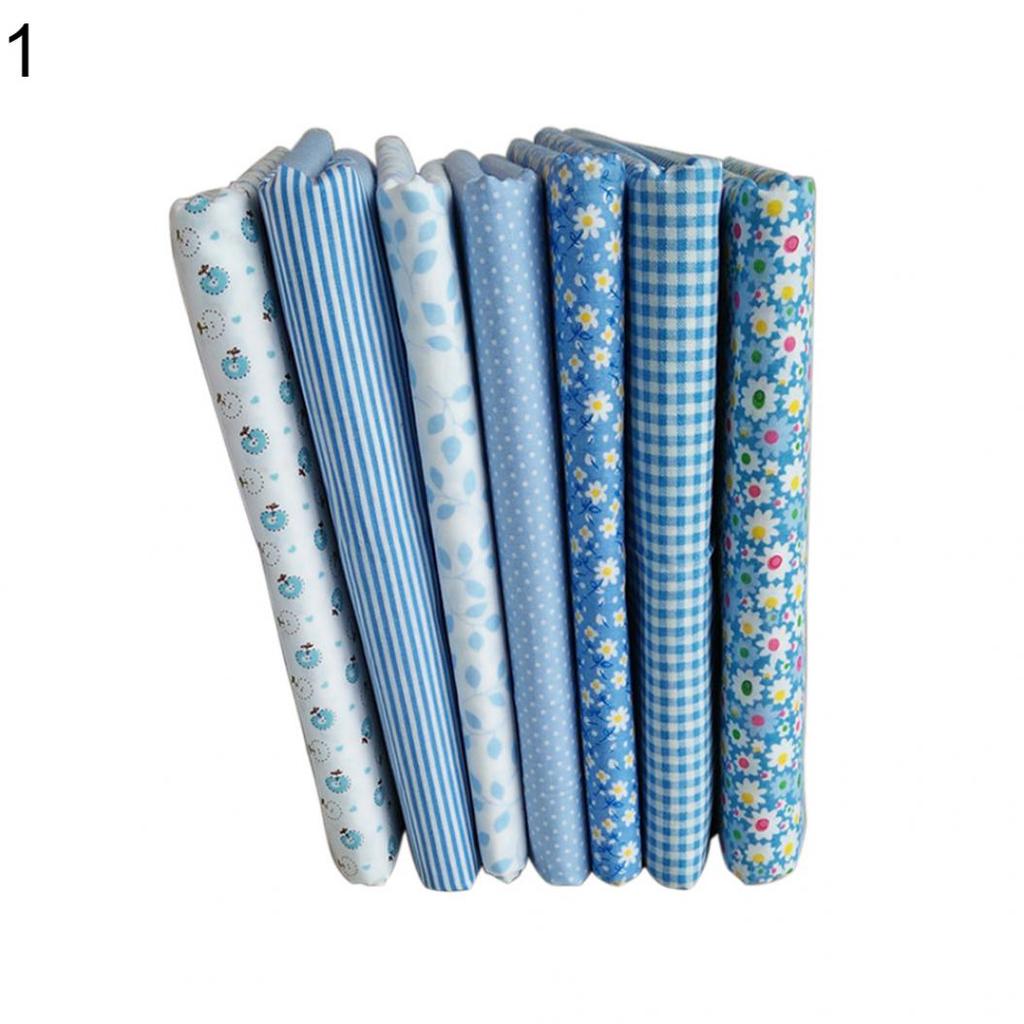 7Pcs/Set Fabric Floral Plaid Cotton Cloth DIY Craft Sewing Handmade Accessories
