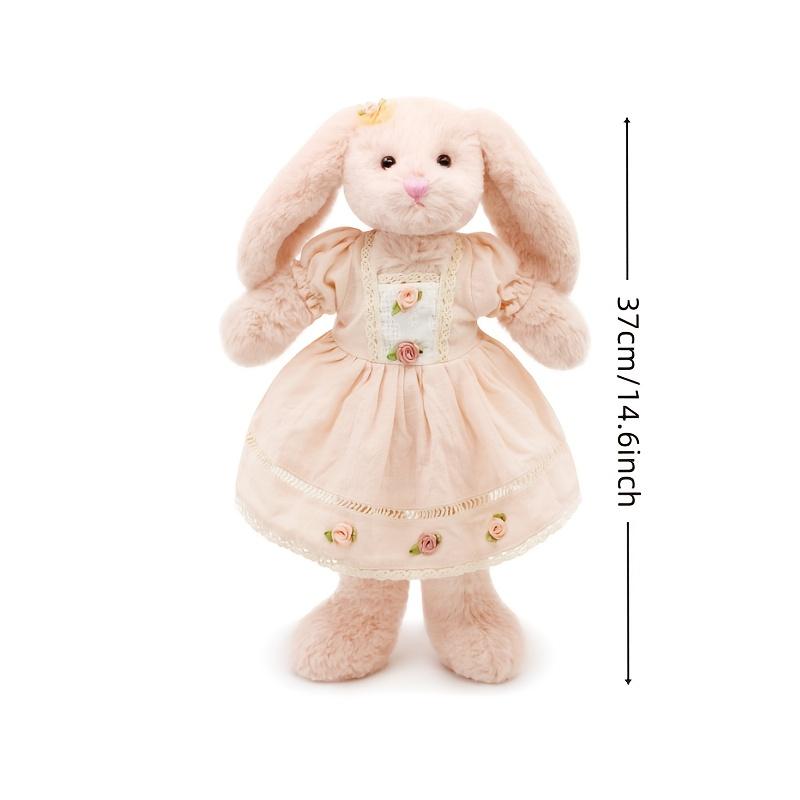 Small Soft Stuffed Animal Bunny Wearing Retro Dress Rabbit Plush Toy for Baby Girls Toys Cuddly Dolls Easter Birthday Gifts