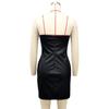 2024 Autumn/Winter European & American Style Women's Tube Top PU Dress - Sexy, Fashionable Nightclub Outfit