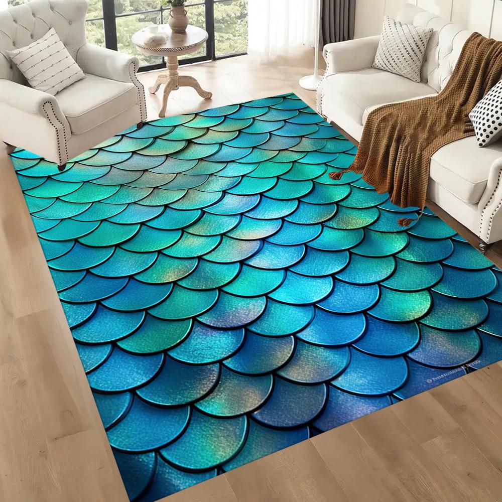 Mermaid's Underwater Adventure Floor Mats for Living Room, Bedroom and Room Decoration Are Suitable for Gifts.