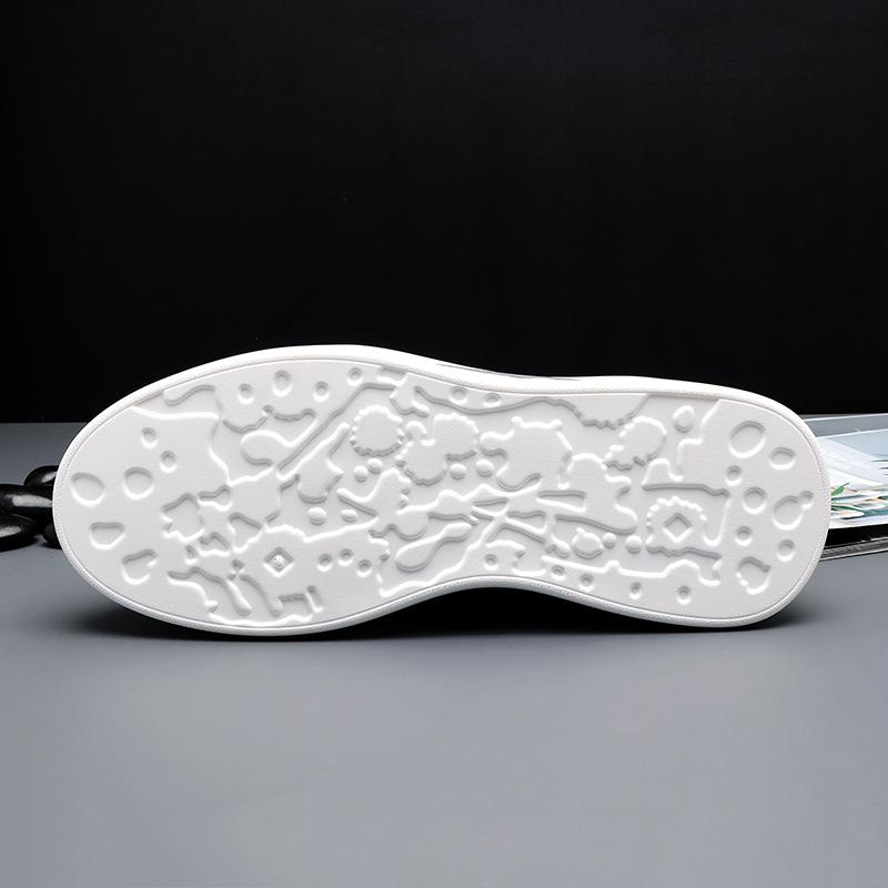 Herren-Schuhe mit hohen Absätzen, weiße Schuhe, bequeme Trend-Klett-Plateau-Freizeitschuhe von MenJoker