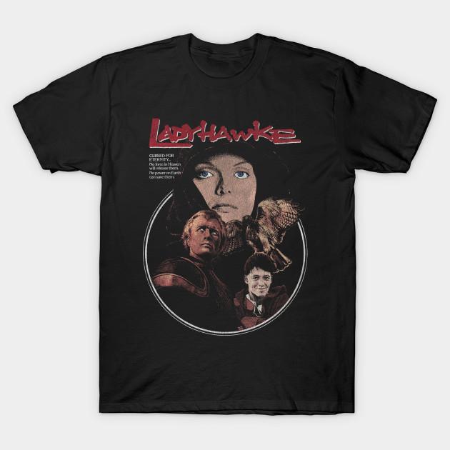 

Men Black Print T-shirt Ladyhawke, Rutger Hauer, Cult Classic No-Cut Transfer Paper Print Cotton Tshirt XL чорний
